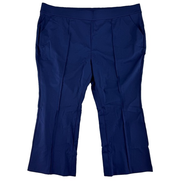 Isaac Mizrahi Pants - Isaac Mizrahi Live! Elements 24/7 Stretch Knit High Waist Pants 3XP Navy Blue